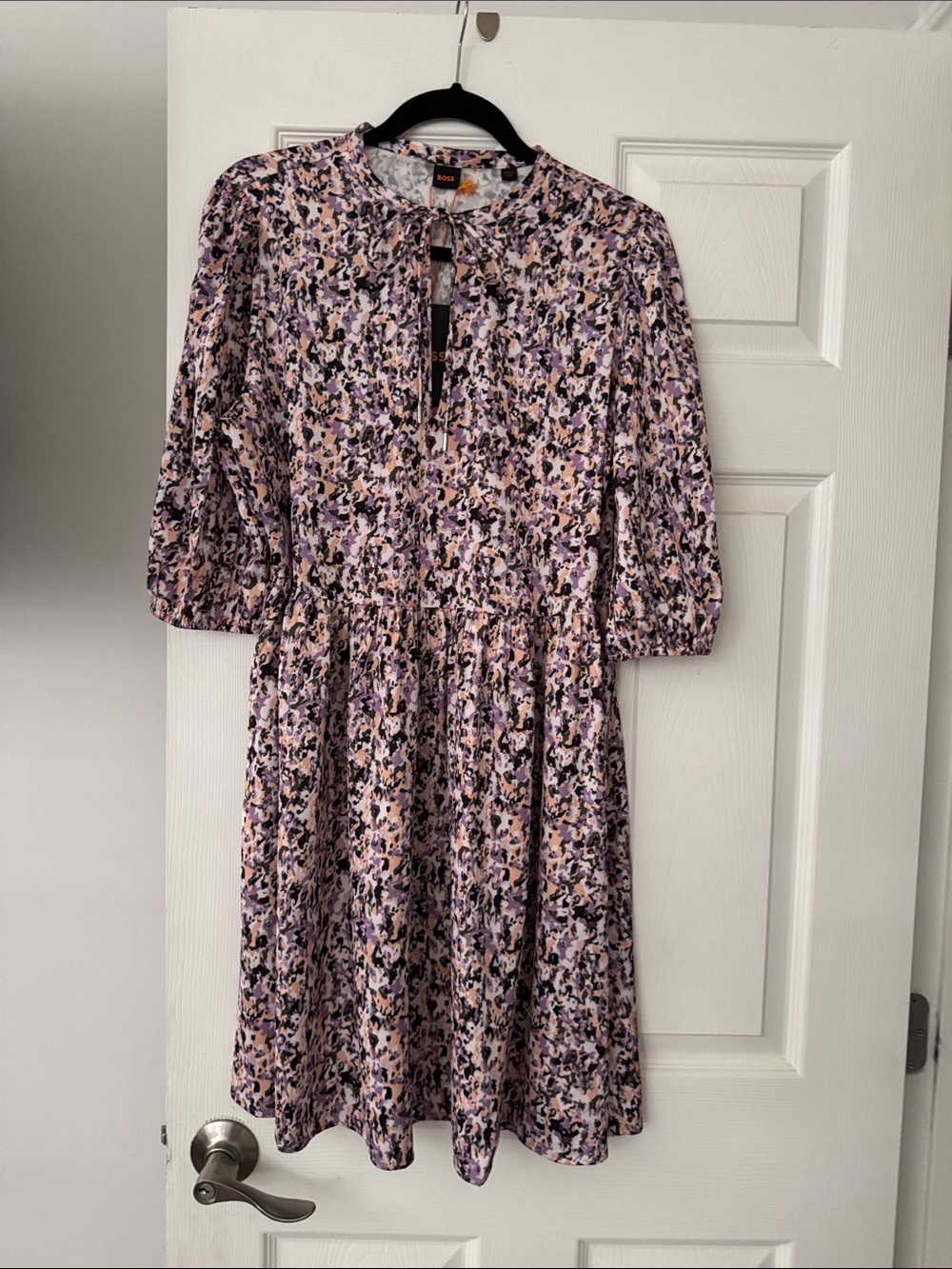 Boss Floral Midi Dress in Lavender, Blush and Black